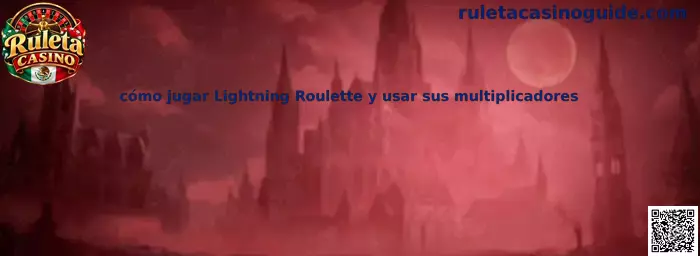 Ilustración informativa sobre Lightning Roulette, sus números especiales y multiplicadores